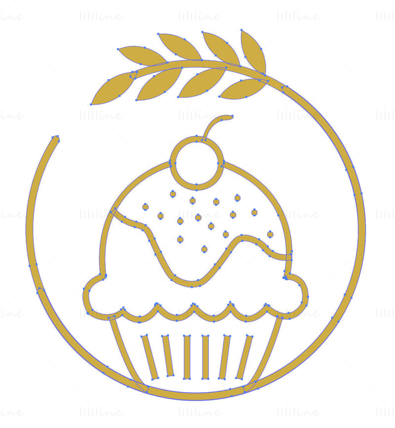 Kuchen, Dessert, Shop, Shop, Vektor, Etikett, Symbol, Logo