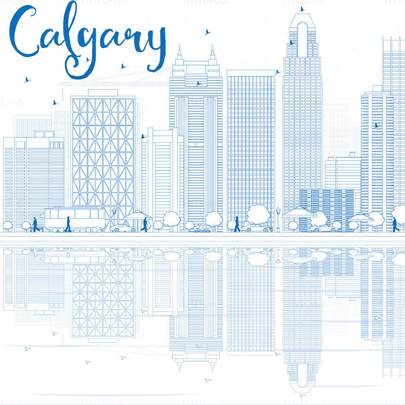 Calgary manzarası vektör çizim