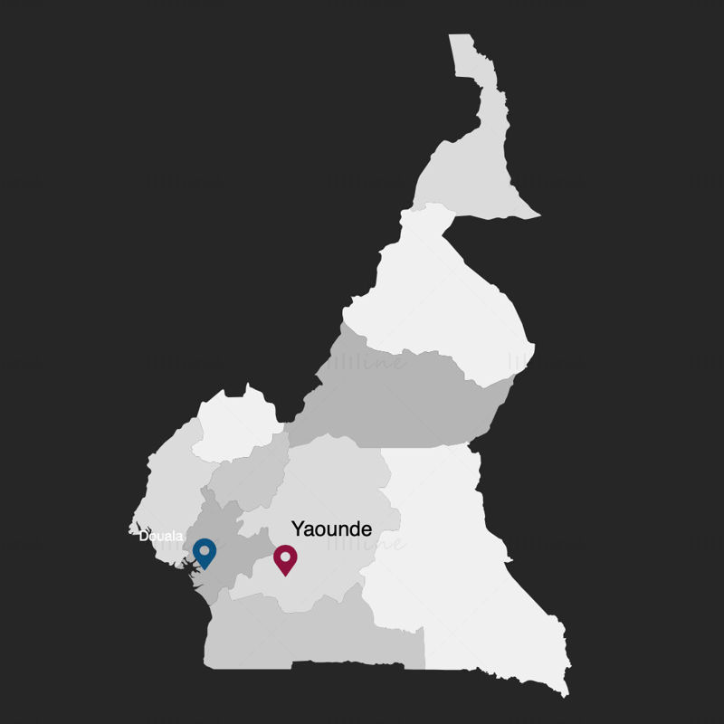 Cameroon Infographics Map szerkeszthető PPT és Keynote