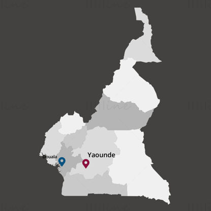 Kamerun harita vektörü
