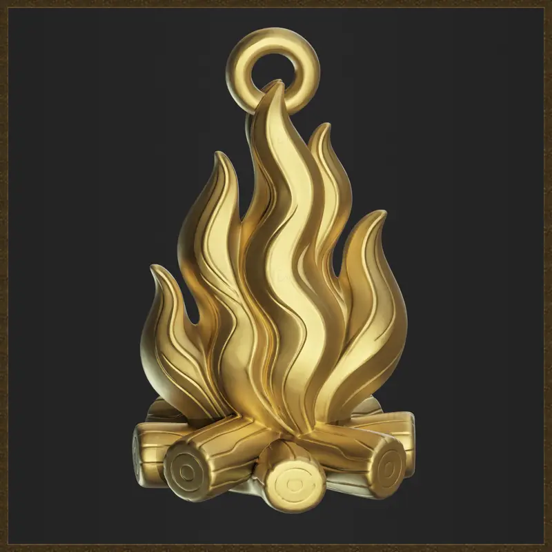 Campfire Pendant Jewelry Design 3D Print Model