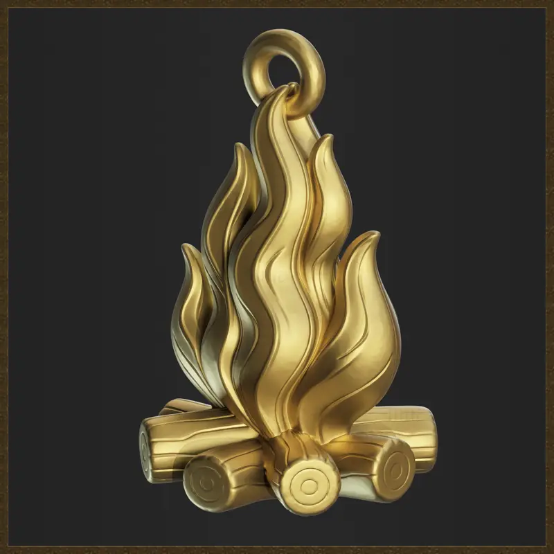 Campfire Pendant Jewelry Design 3D Print Model