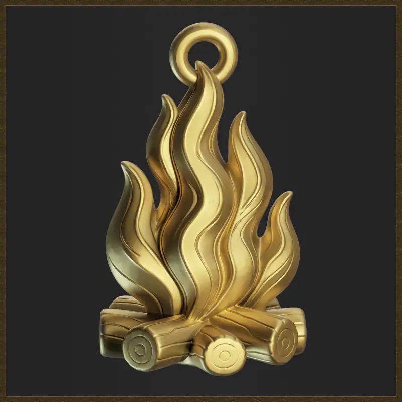 Campfire Pendant Jewelry Design 3D Print Model
