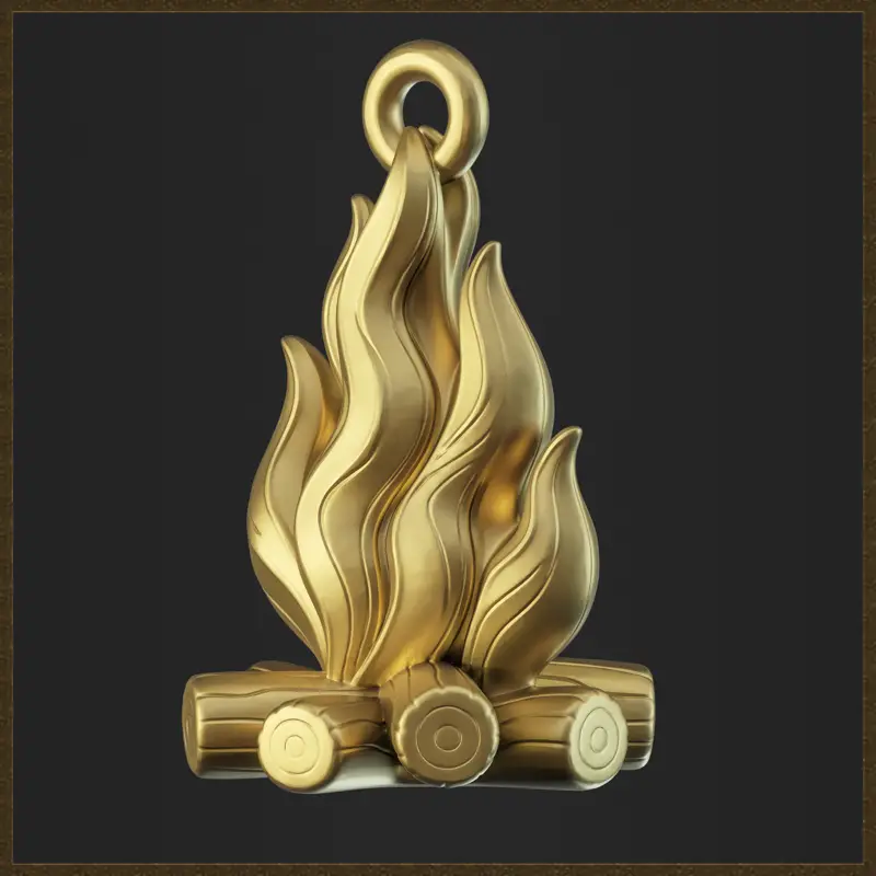 Campfire Pendant Jewelry Design 3D Print Model