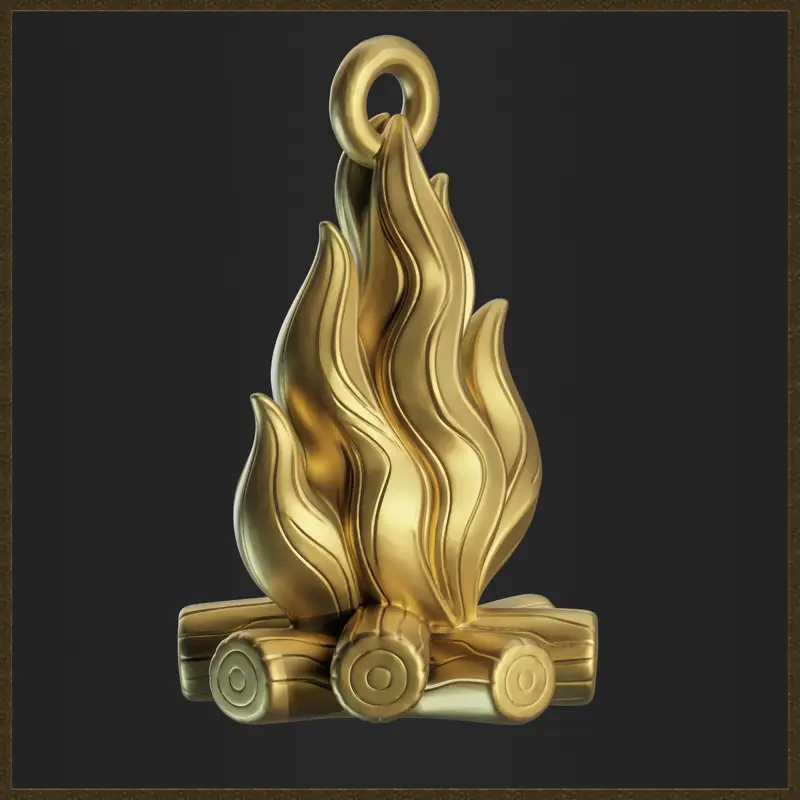 Campfire Pendant Jewelry Design 3D Print Model