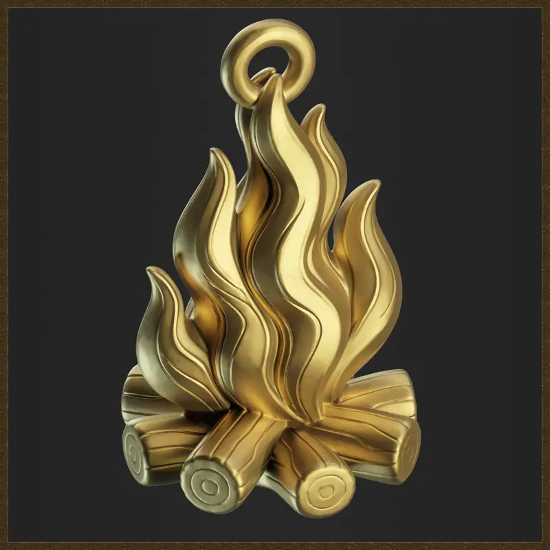 Campfire Pendant Jewelry Design 3D Print Model