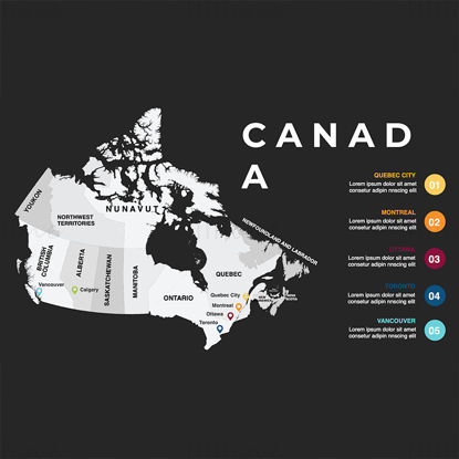 Kanada-Infografik-Karte, bearbeitbare PPT und Keynote