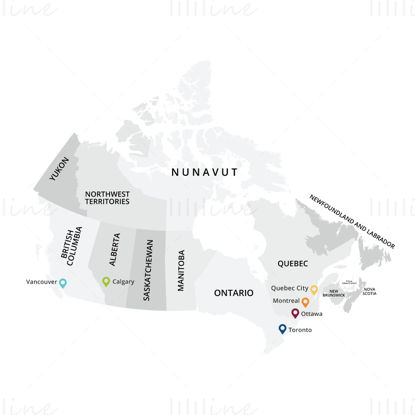كندا خريطة ناقلات
