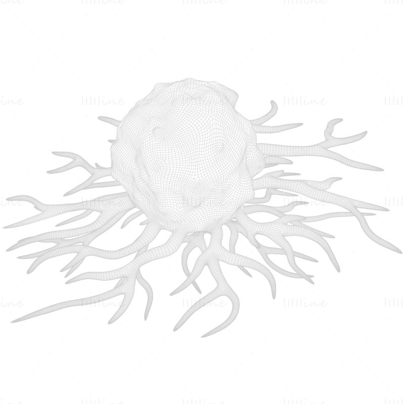 نموذج ثلاثي الأبعاد لخلية السرطان