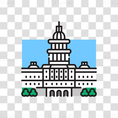 Capitol Hill vector illustration