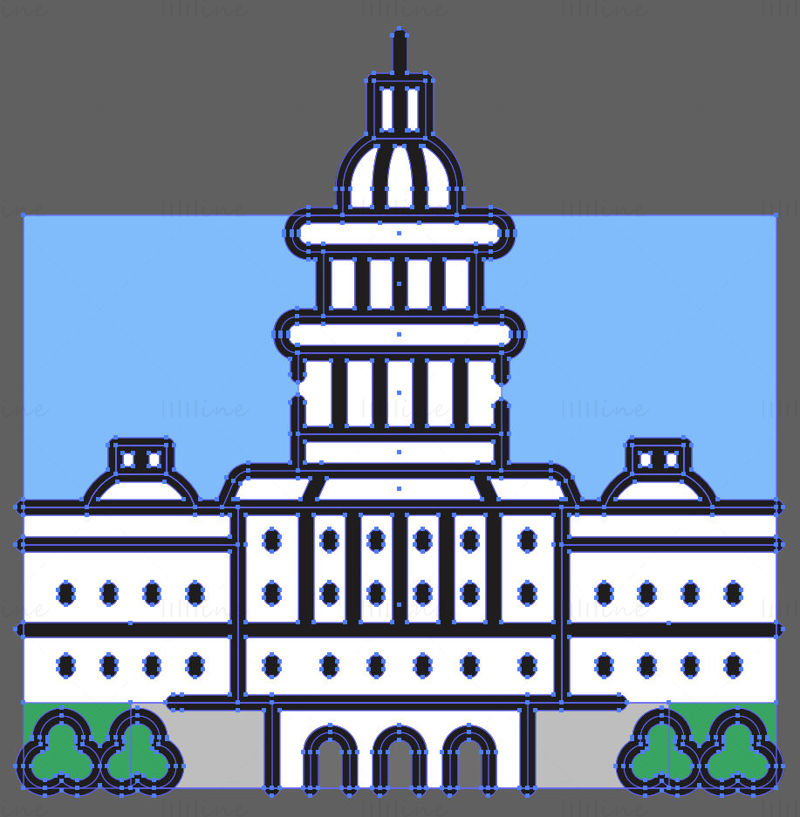 Capitol Hill vektorillustrasjon