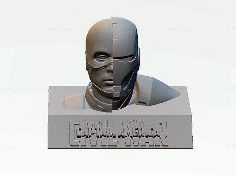 Modelo de impresión 3D del busto del Capitán América