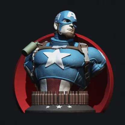 Capitán América Busto Modelo de impresión 3D STL