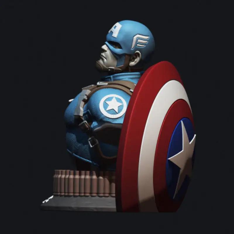 Capitan America Busto stampa 3D modello STL