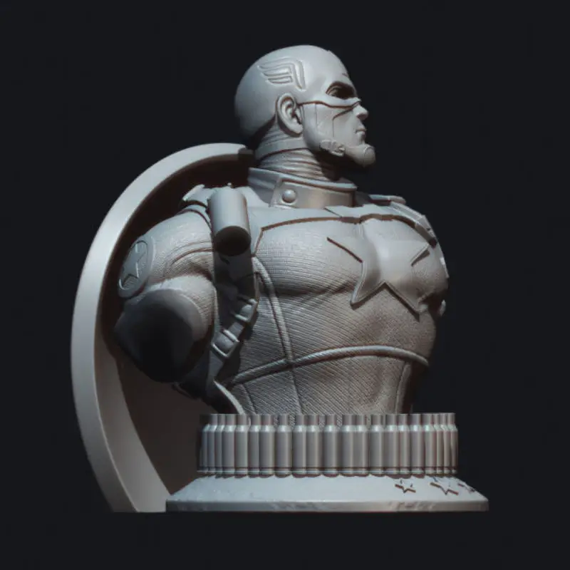 Modelo de impressão 3D do busto do Capitão América STL