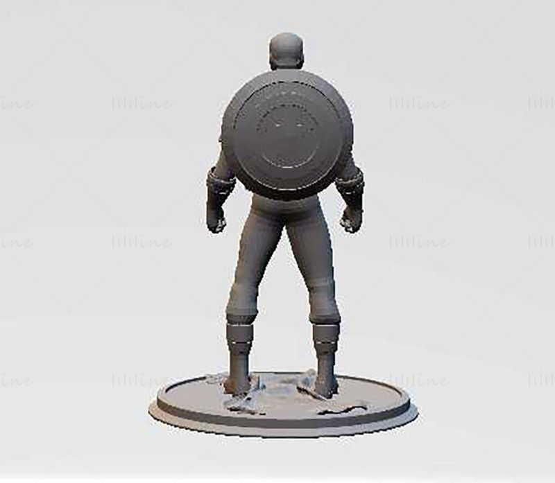 Modelo de impresión 3D de la figura del Capitán América