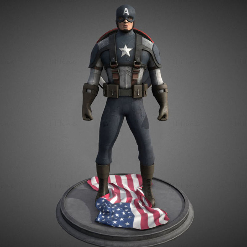 Captain America figuur 3D-printmodel