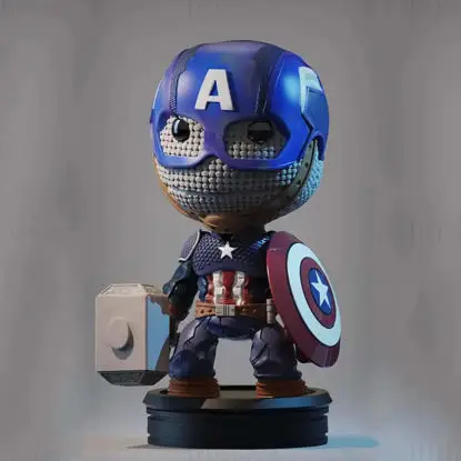File STL del modello di stampa 3D di Captain America (Little Big Planet)