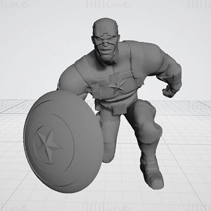 Captain America Statues 3D Printing Model Ready to Print STL