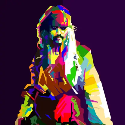 Kaptan Jack Sparrow Filmleri Pop Art WPAP Vektör