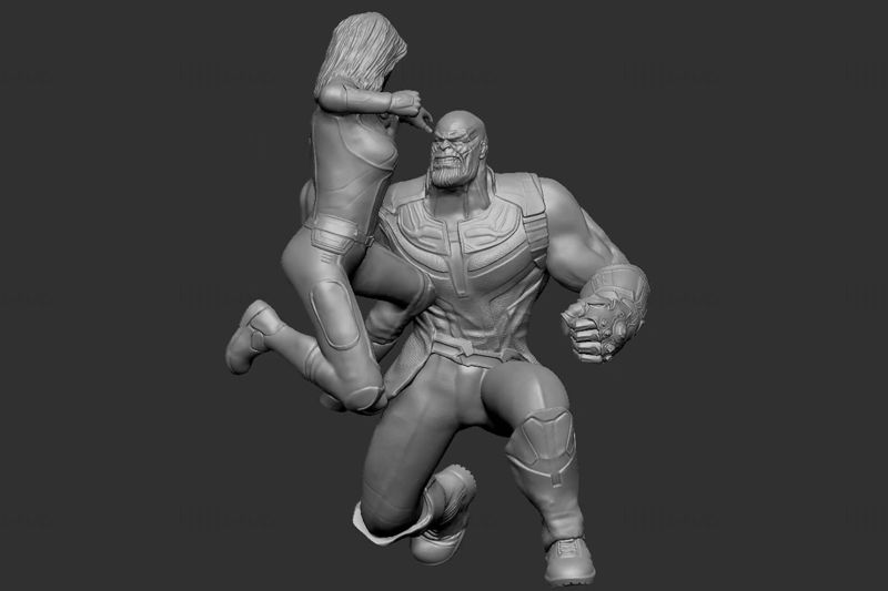 Capitaine Marvel contre Thanos Modèle d'impression 3D OBJ
