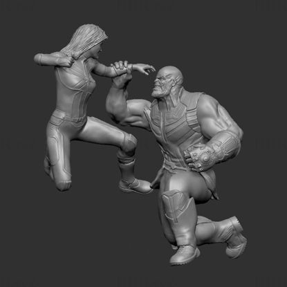 Capitaine Marvel contre Thanos Modèle d'impression 3D OBJ