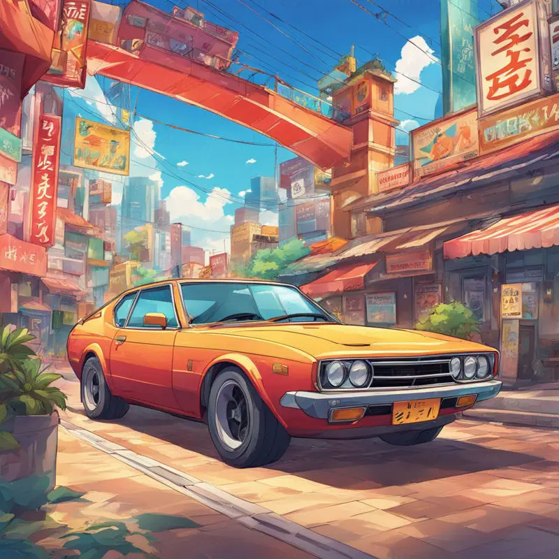 Ilustración de anime de coches