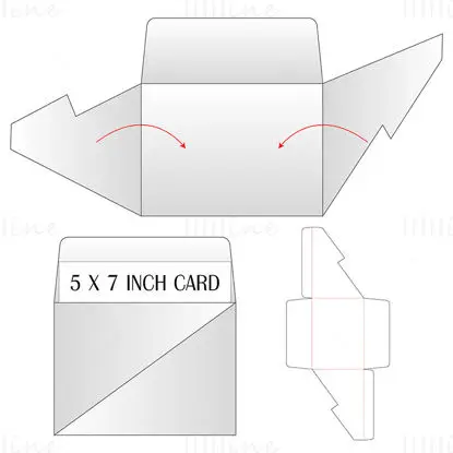 Card Packaging Envelope dieline vector