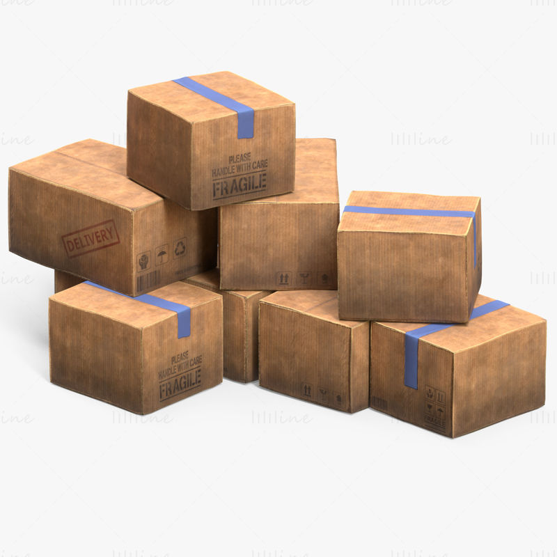 Картонные коробки 3D модель