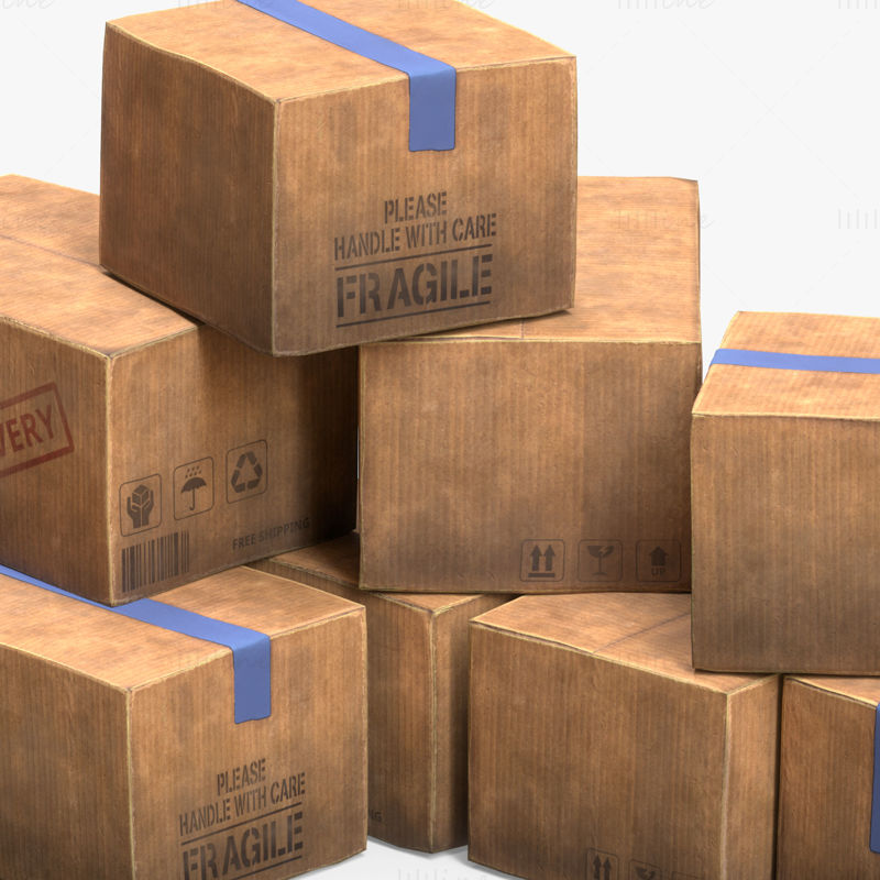 Cardboard Boxes 3D Model