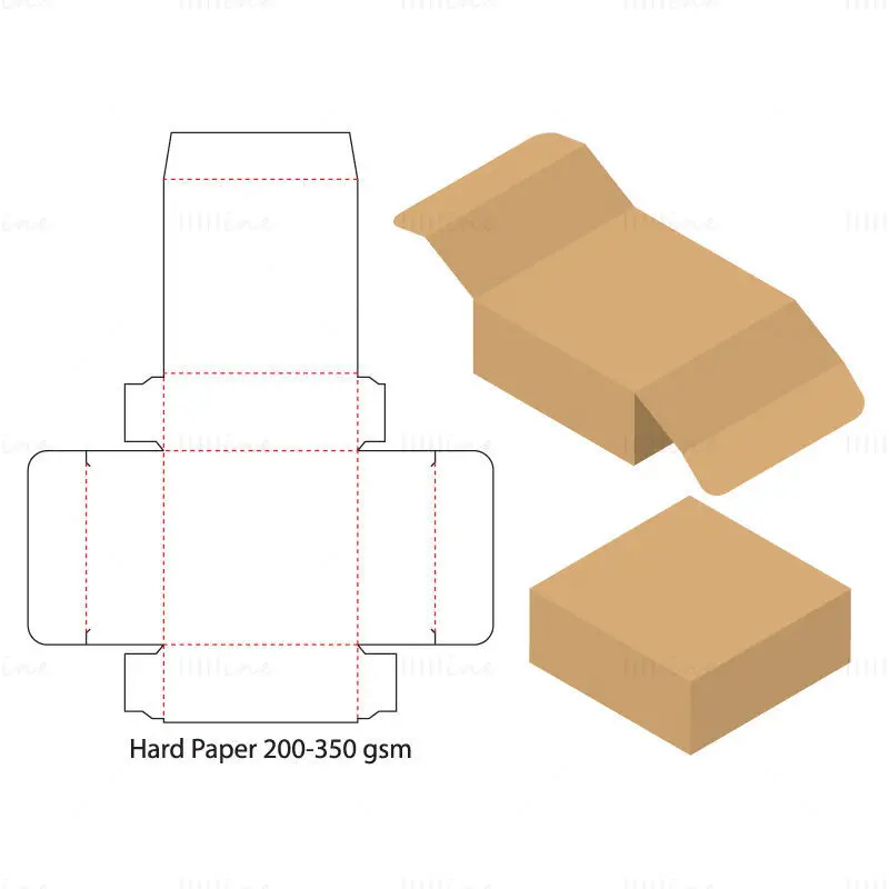 Cardboard packaging box dieline vector