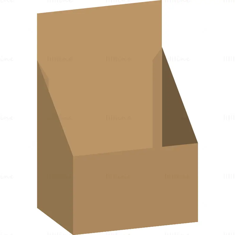 Cardboard Storage Box dieline die cutting line vector