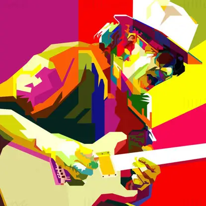 Carlos Santana Latin gitarist Pop Art WPAP Vector