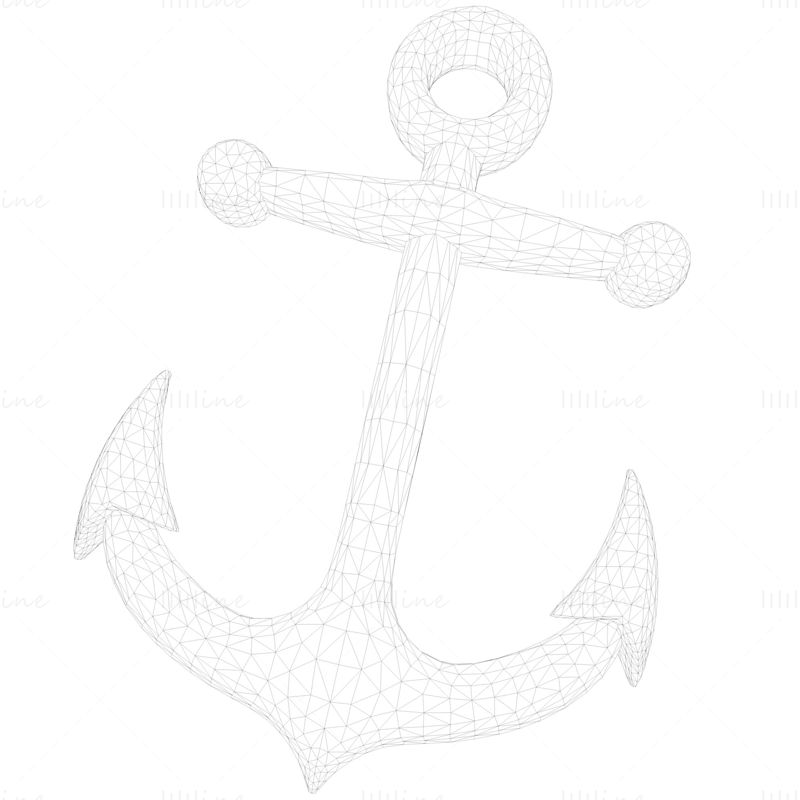 Cartoon Anchor 3D Model