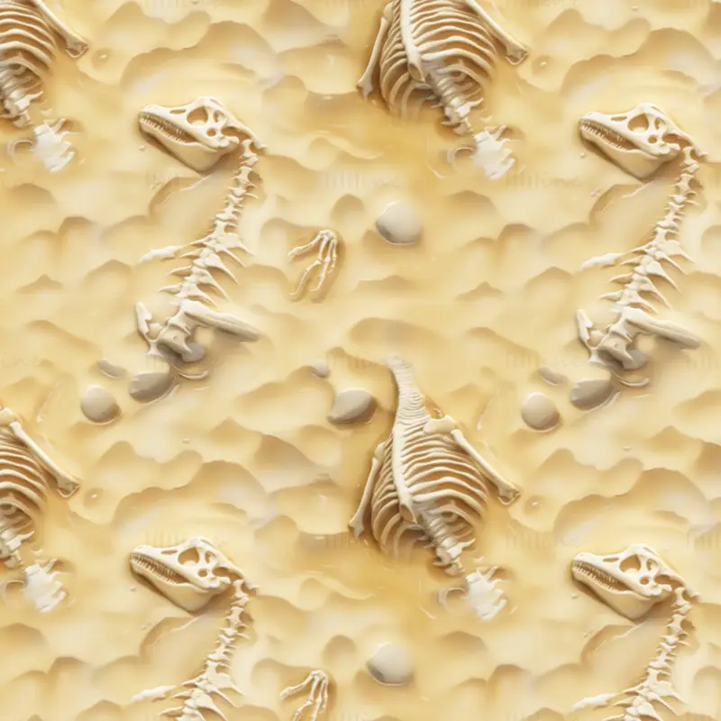 Cartoon Animal Dry Bones Ground Seamless Texture