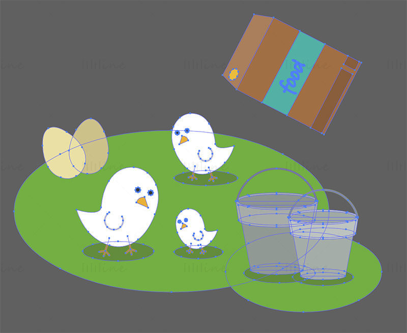 Cartoon chicken farm vector