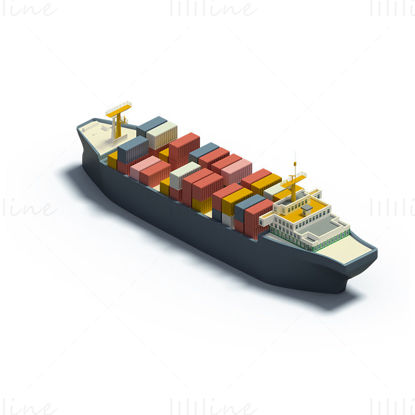 Cartoon Container Ship png