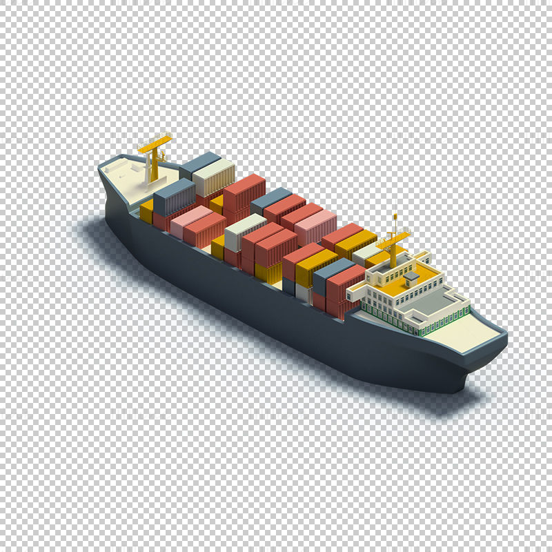 Cartoon Container Ship png