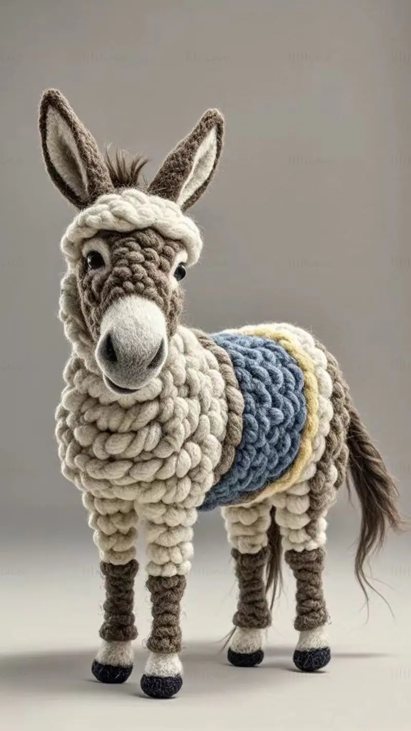 Cartoon cotton donkey image