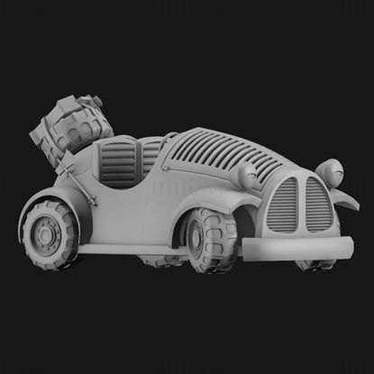 Modelo de impresión 3d de coche lindo de dibujos animados