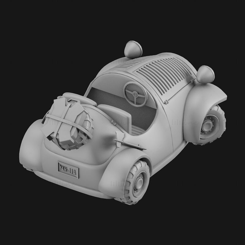 Cartoon schattig auto 3D-printmodel
