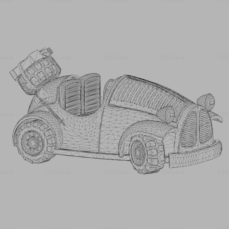 Tegneserie søt bil 3d-utskriftsmodell