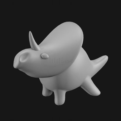 Modèle d'impression 3d de rhinocéros mignon de dessin animé