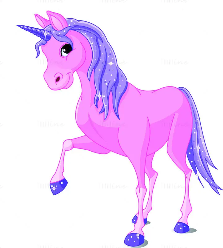 Cartoon cute unicorn vector