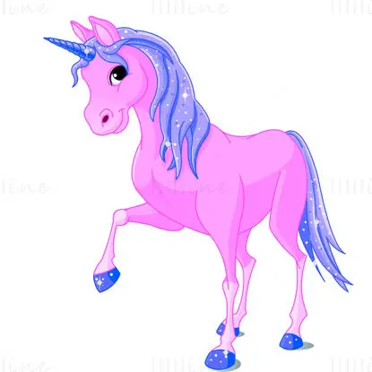 Cartoon cute unicorn vector
