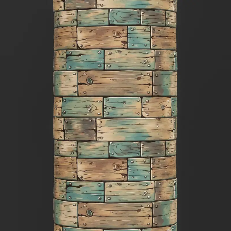 Cartoon Azurové Dřevo Bezešvé Textury