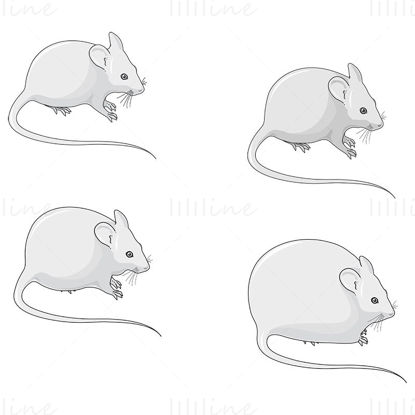 Vector de ratón gordo de dibujos animados