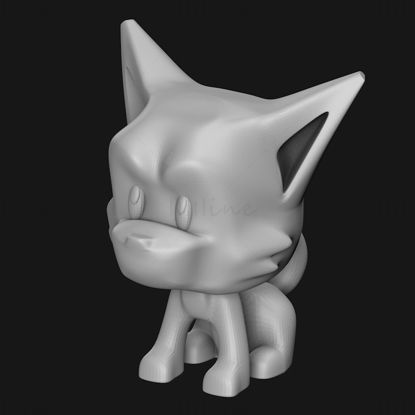 Modelo de impressão 3d de raposa de desenho animado