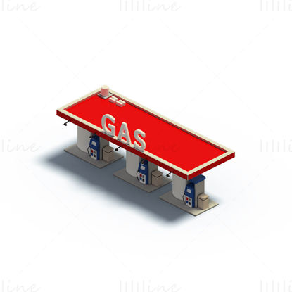 Cartoon gas station png