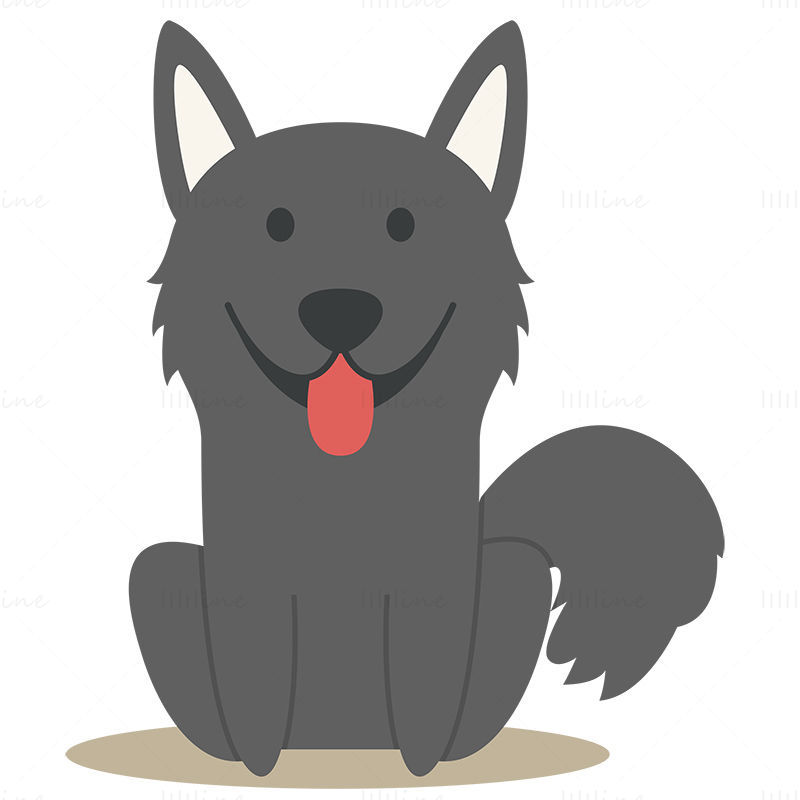 Kreslený maďarský zablácený pes vektor